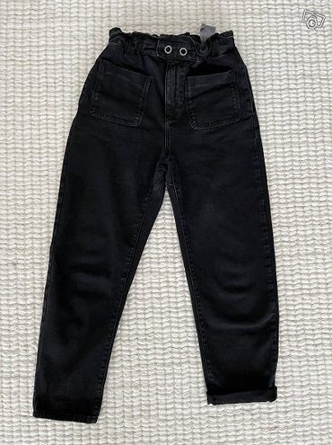 Zara mustat farkut housut erikoiset 34 36 XS S
