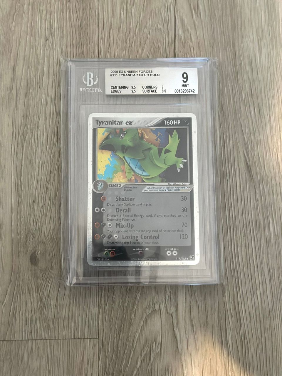 Tyranitar EX #111 Pokemon Unseen Forces BGS 9