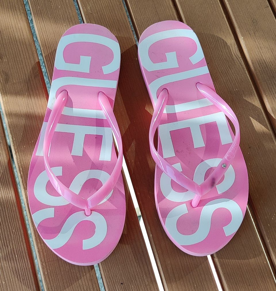 GUESS 37 flip flops pinkit / valkoiset