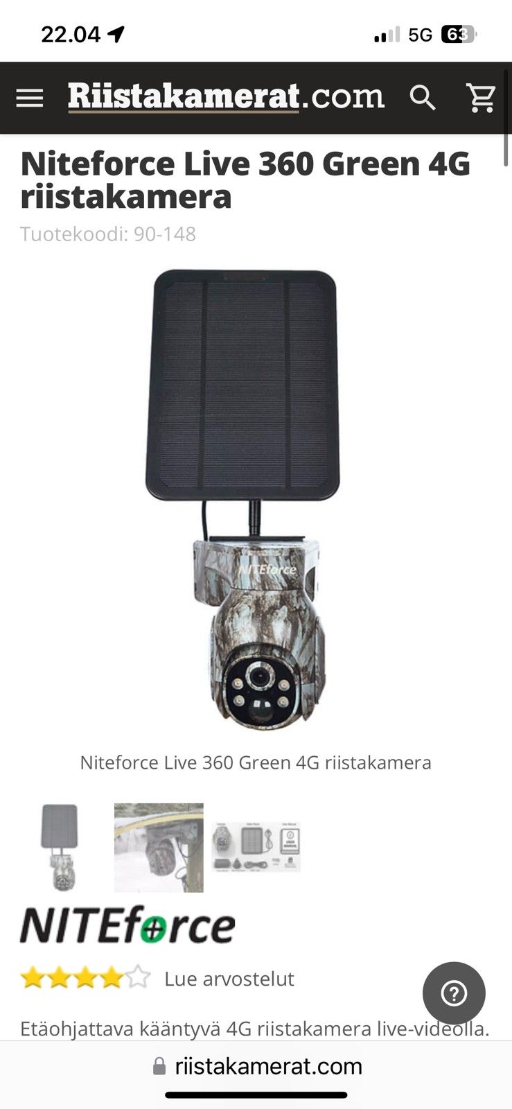 Niteforce 360 live kamera, 2kk käytetty, hyvä peli, itsellä ei tarvetta.