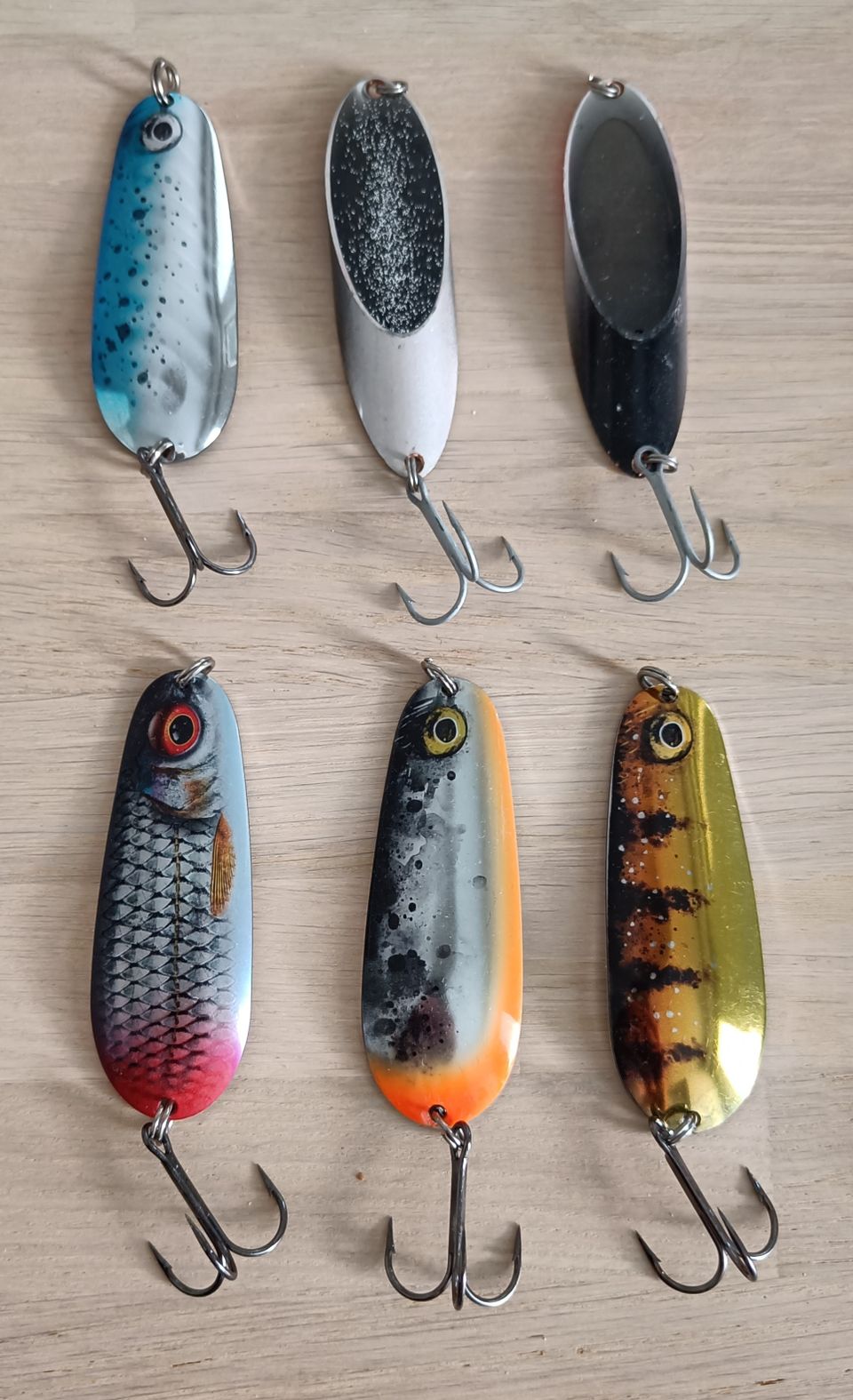 4 kpl Rapala Nauvo + 2 Norolan light spoon