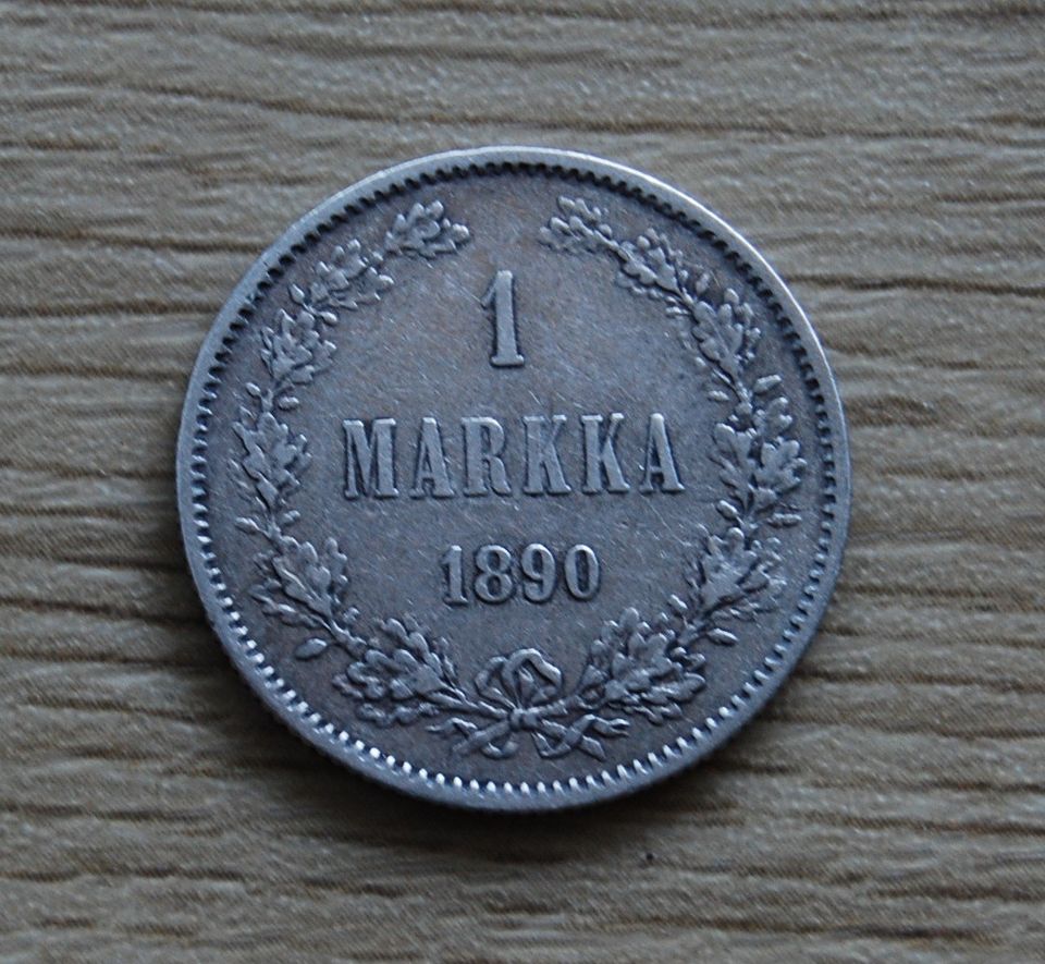 1 Markka 1890 Aleksanteri III Hopeaa