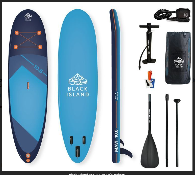 Black Island MAVI SUP 10'6 paketti **OUTLET HINTA**