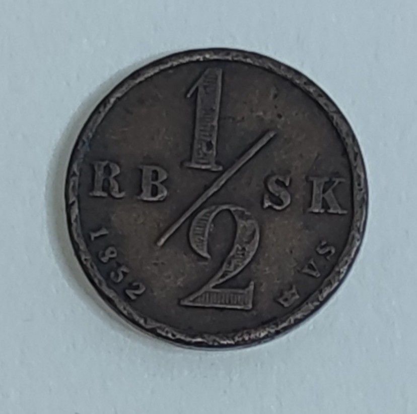 1/2 rigsbank skilling tanska 1852