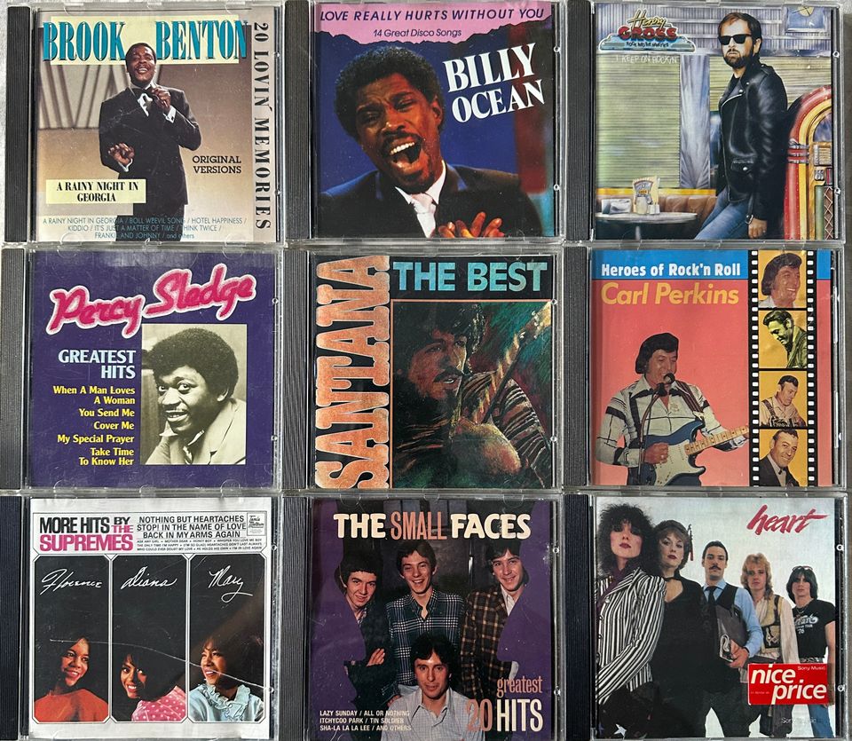 9 kpl CD levyjä - mm. Billy Ocean, Brook Benton, Heart, Carl Perkins jne.