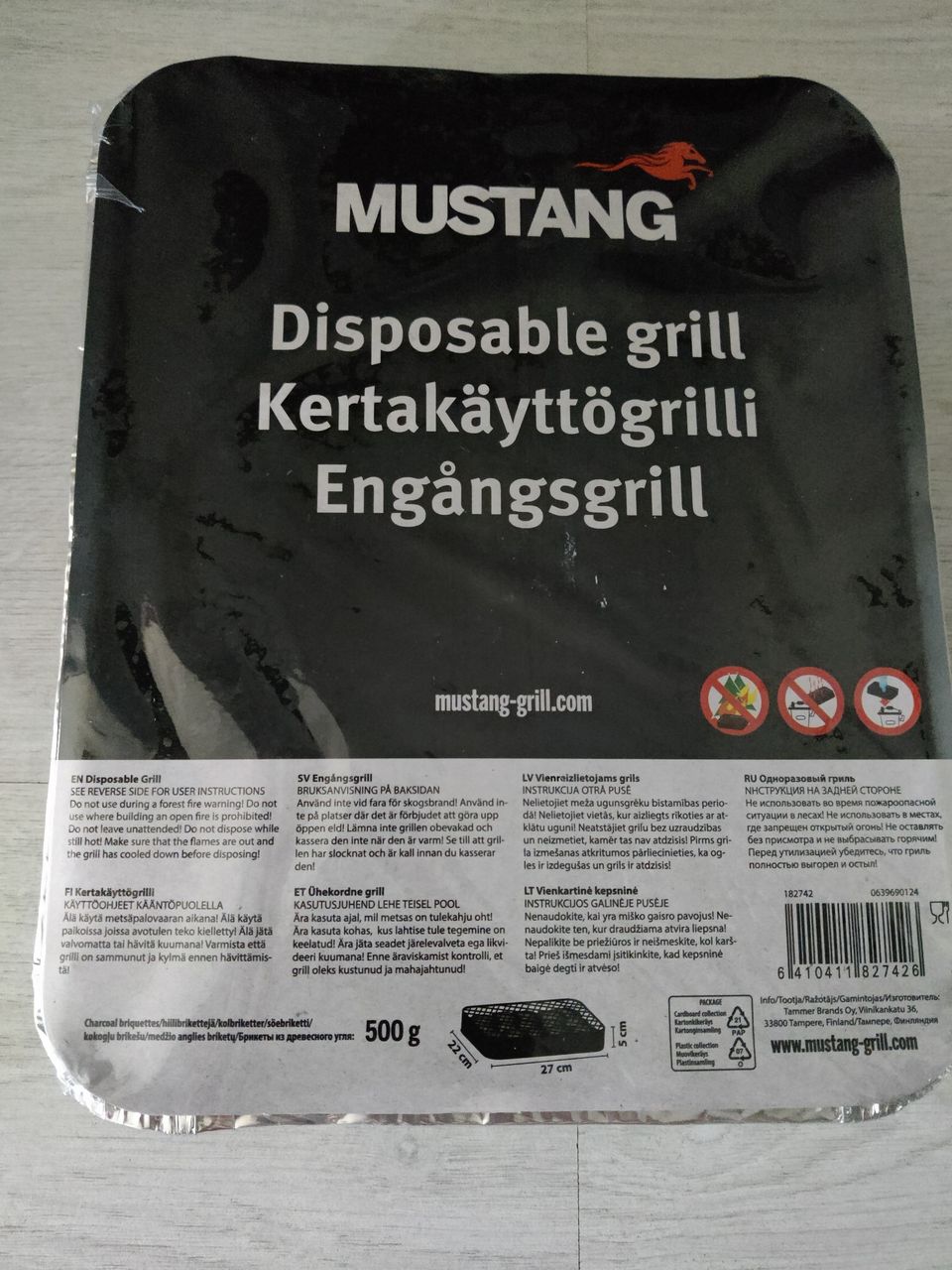 Mustang-kertakäyttögrilli