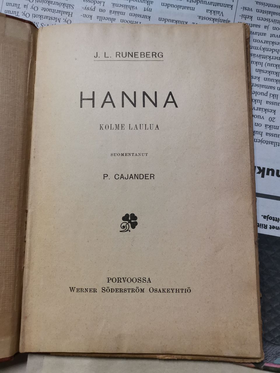 J.L. Runeberg HANNA 1905