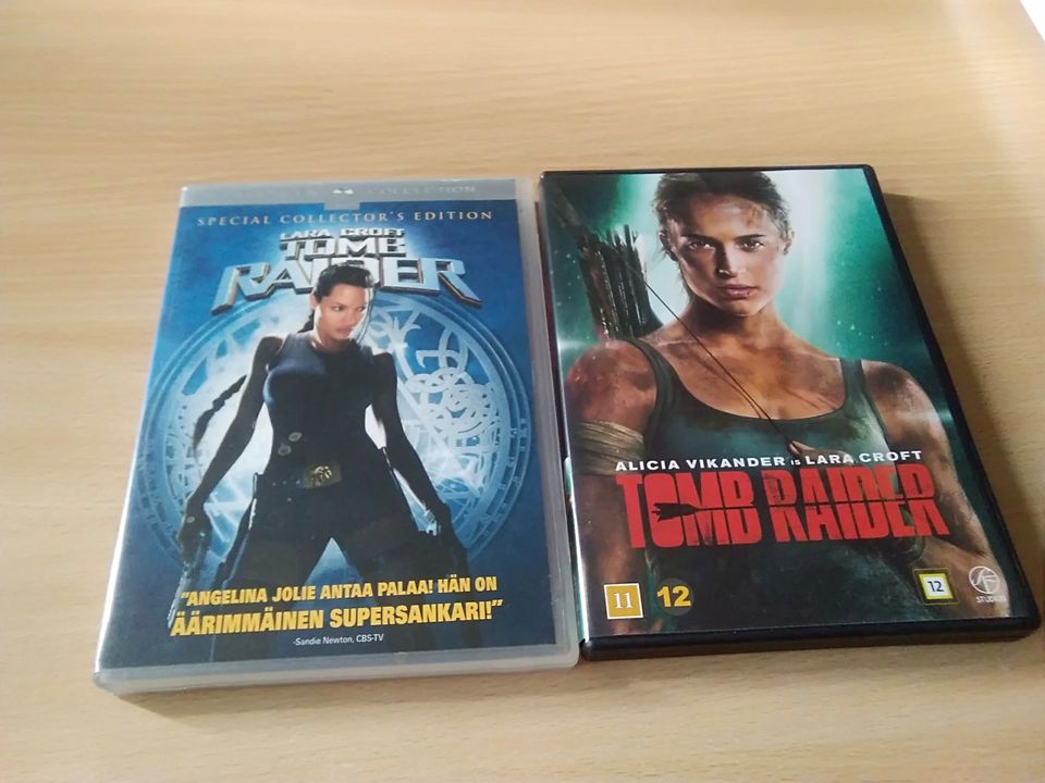 Tomb Raider x 2 dvd Alicia Vikander ja Angelina Jolie