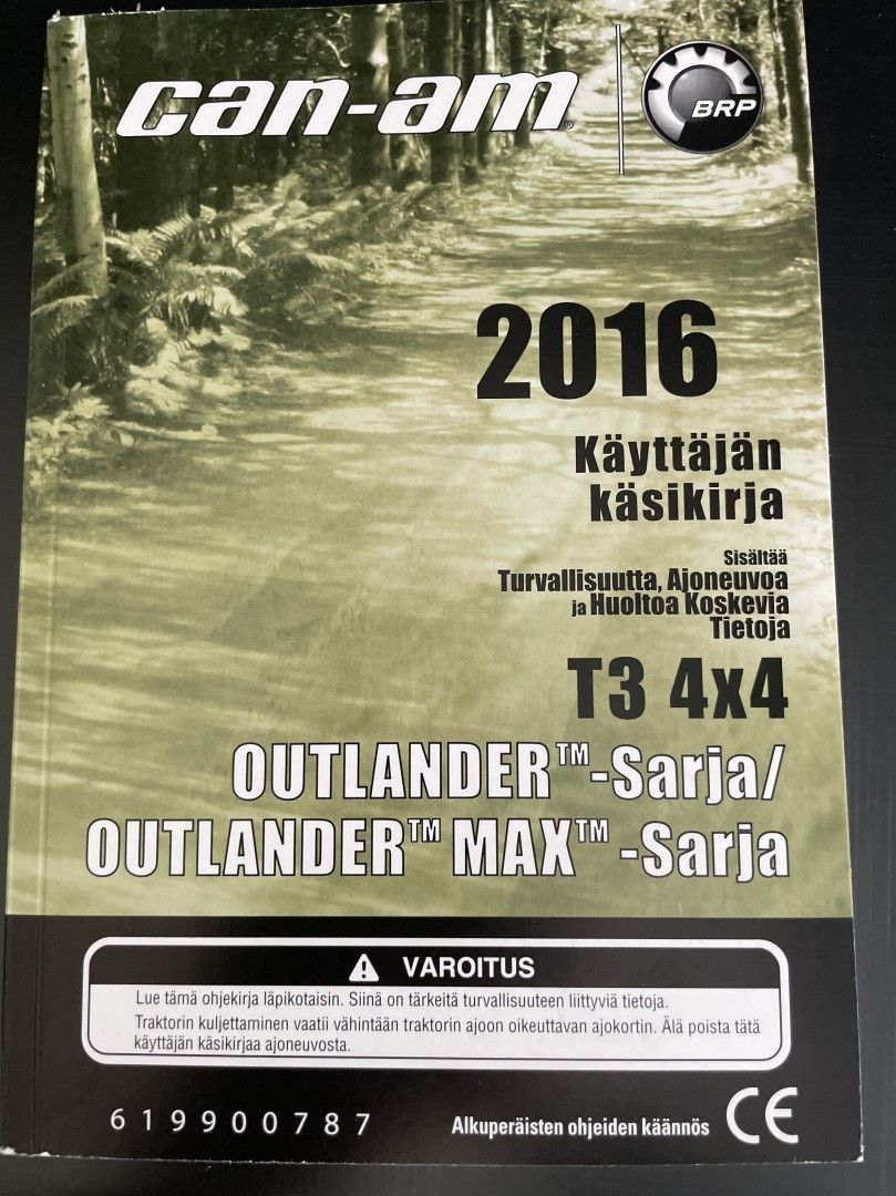 Can-Am Outlander 2016 käyttäjän käsikirja.