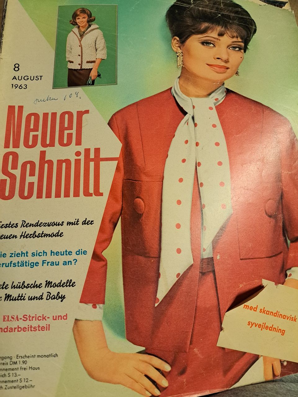 Vintage kaava lehti Neuer Schnitt 1963/08