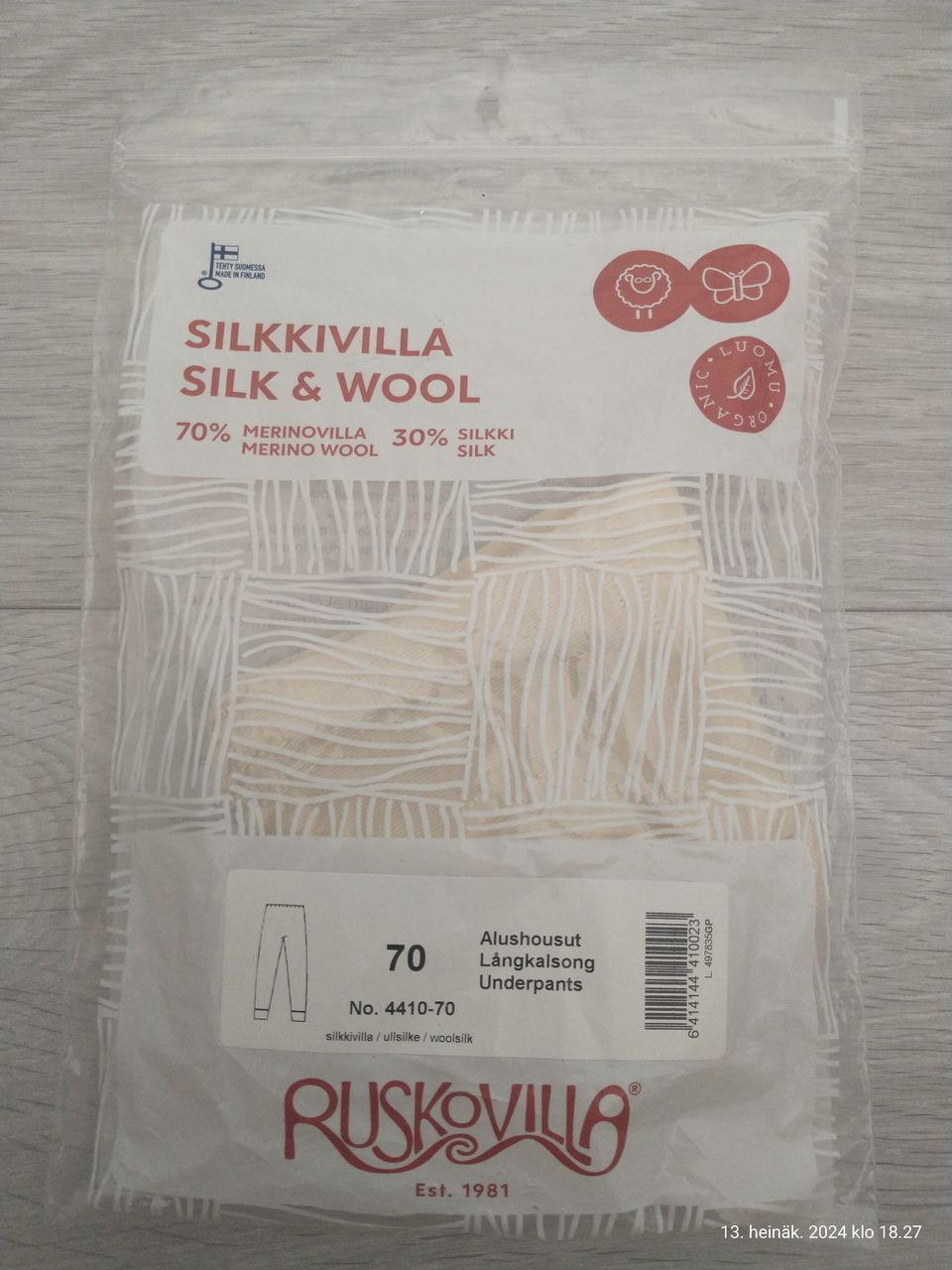 Silkkivilla alushousut koko 70