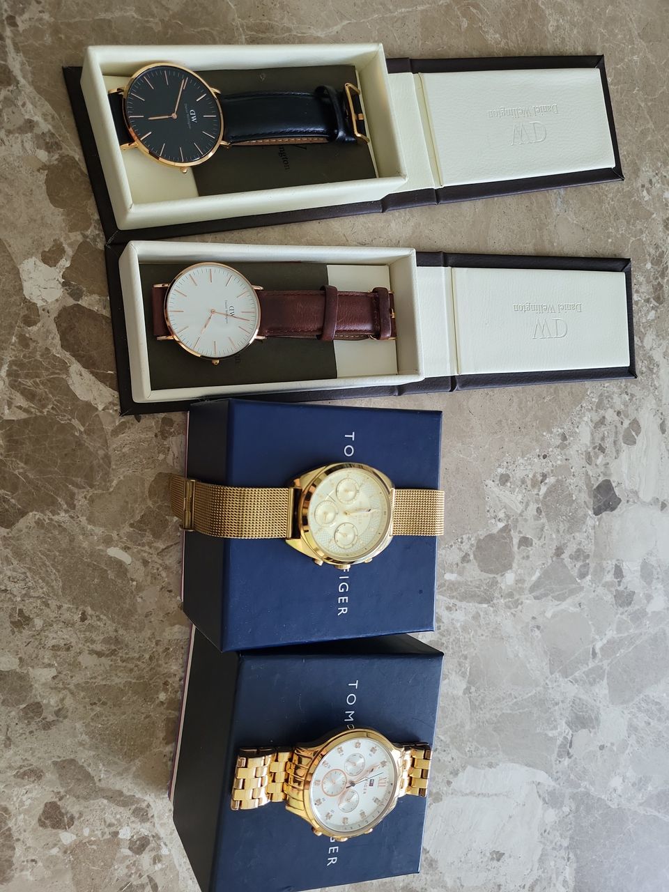 Rannekelloja Daniel Wellington ja Hilfiger