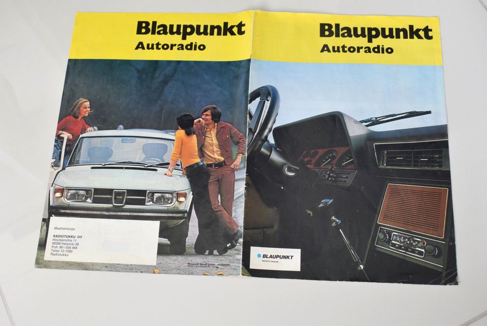 Blaupunkt autoradioesite 70-luvulta.