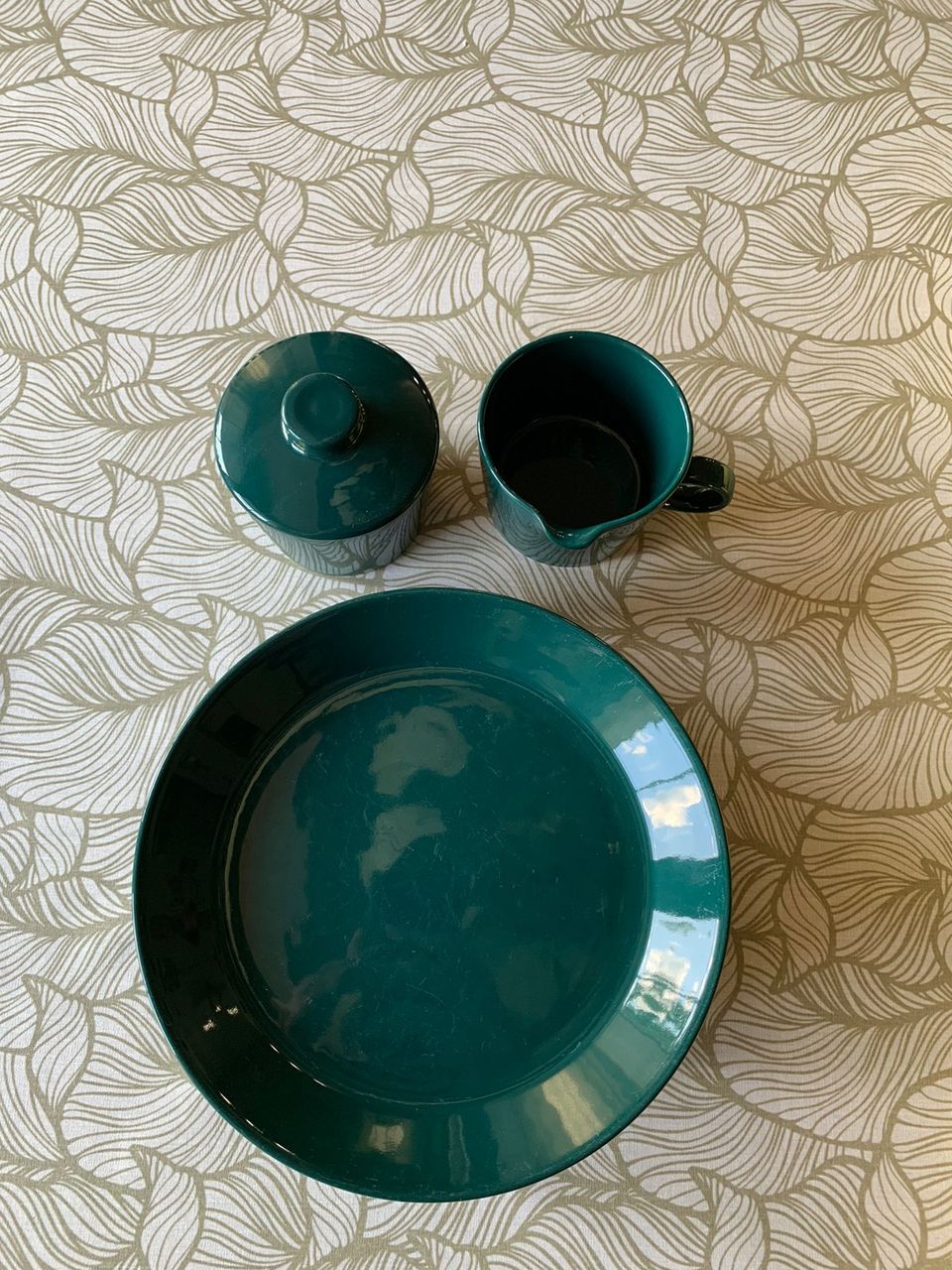 Vintage Iittala Teema kermakko, sokerikko ja lautaset