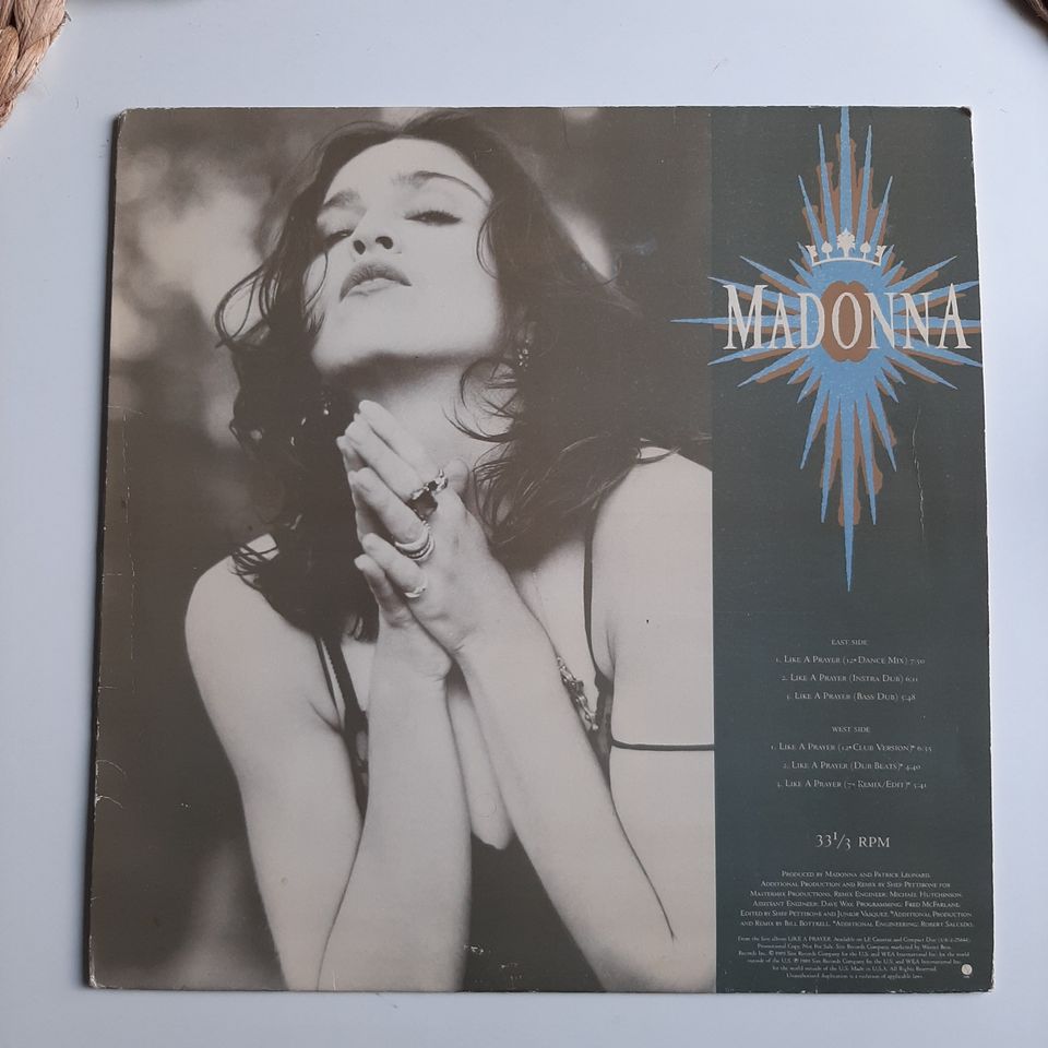 Madonna - Like A Prayer 12" US promo vinyyli. Erittäin harvinainen!