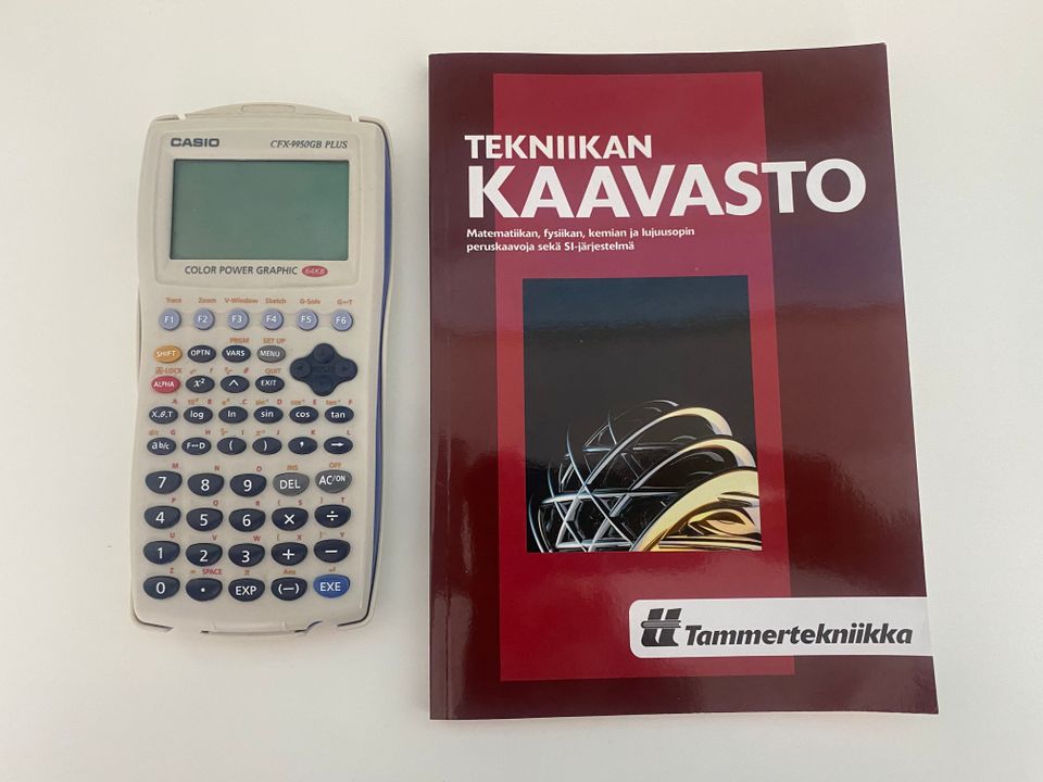 Tekniikan kaavasto 22. painos ja Casio laskin