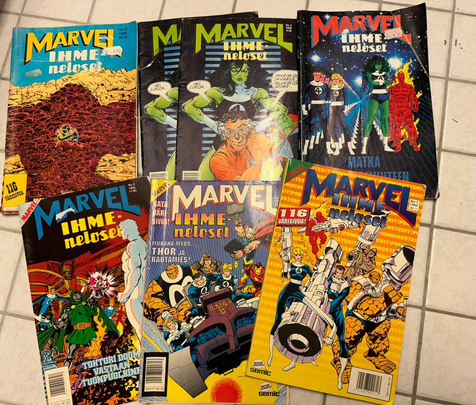 Marvel Ihmeneloset -lehdet 7 kpl v. 1988-1992