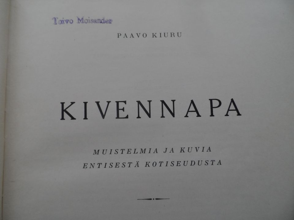 KIVENNAPA PAAVO KIURU 1952