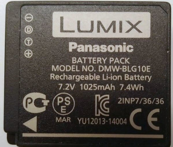 Panasonic DMW-BLG10, 1025 mAh, 7,2 V, Litiumioni (Li-Ion)