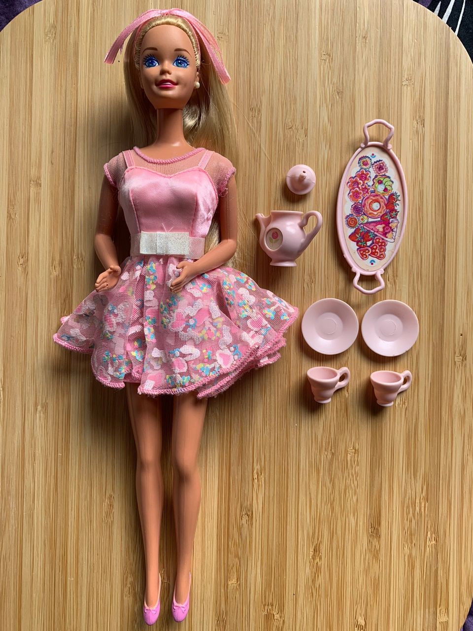 Barbie 1996 my first tea party -nukke ja tarvikkeet