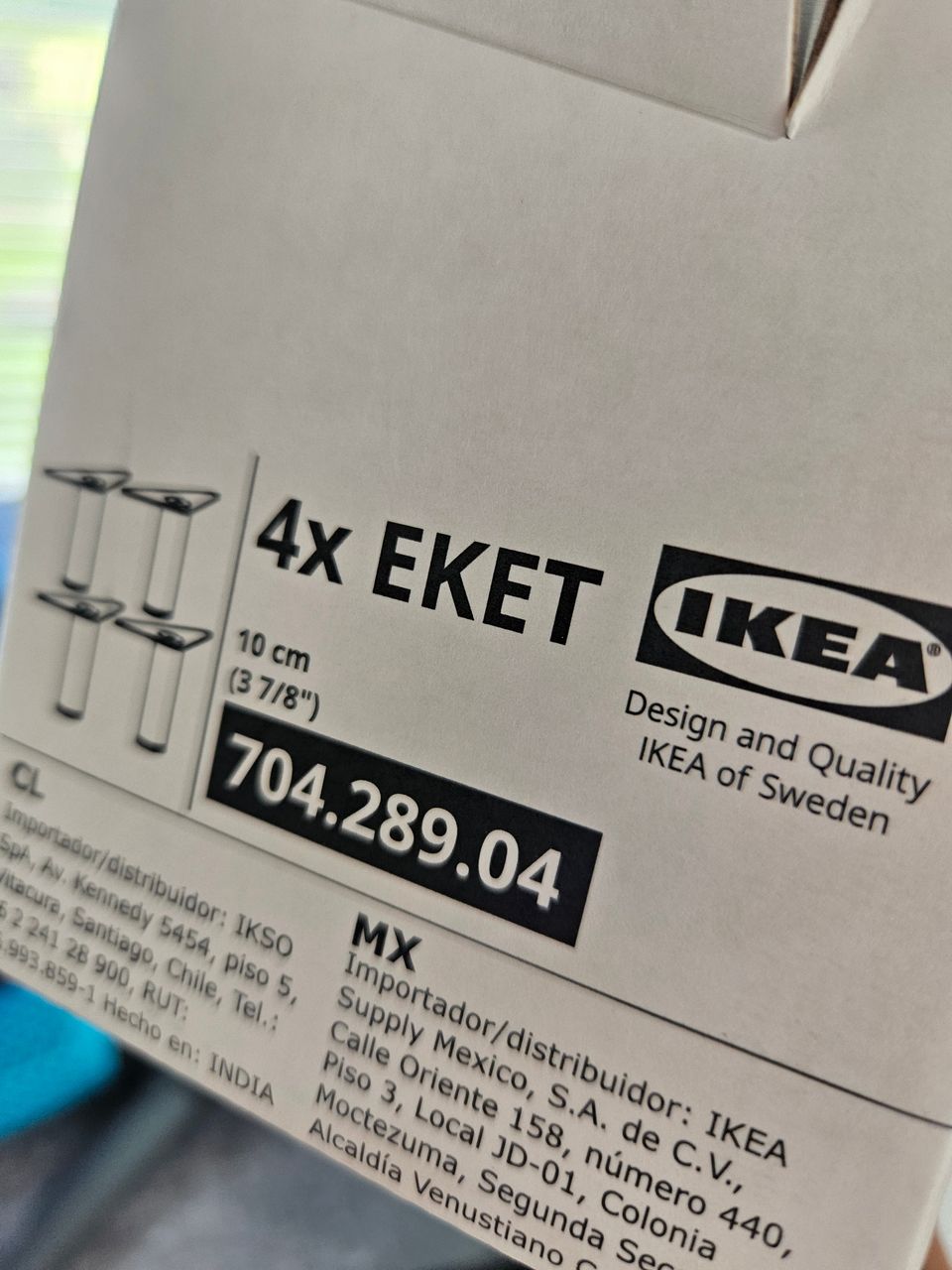 Uudet Ikea Eket jalat 4kpl hopea