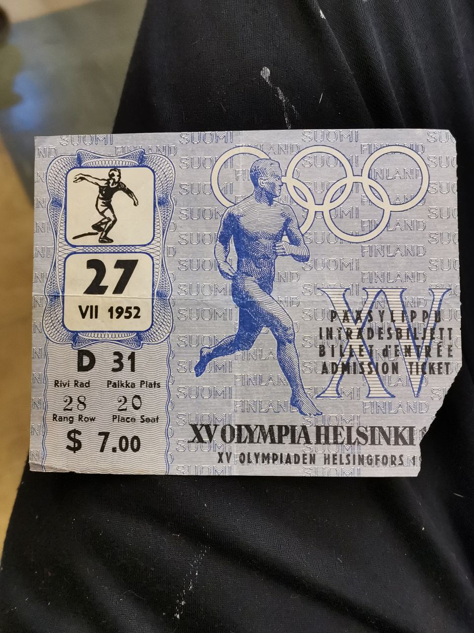 Vintage XV Olympia Helsinki pääsylippu