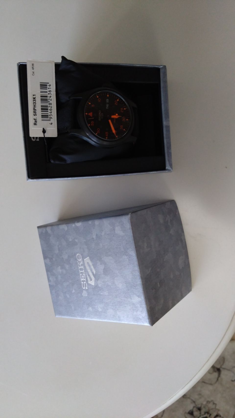 Seiko 5 Sports Flieger Automatic Black and Orange Watch SRPH33K1