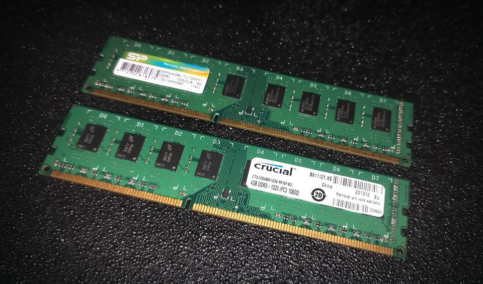 2 x 4gb 1333mhz DDR3