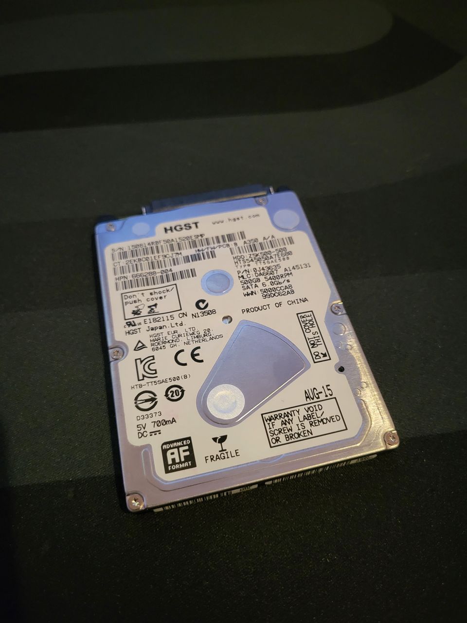 HGST 500Gb -kiintolevy