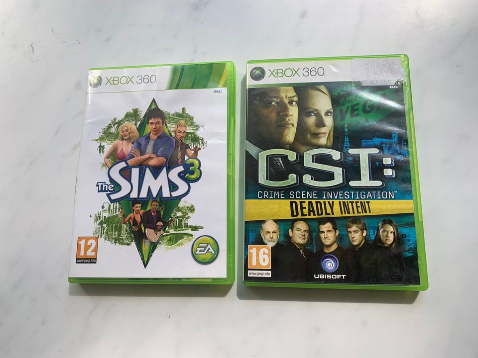 Xbox360 pelit: CSI & The Sims 3