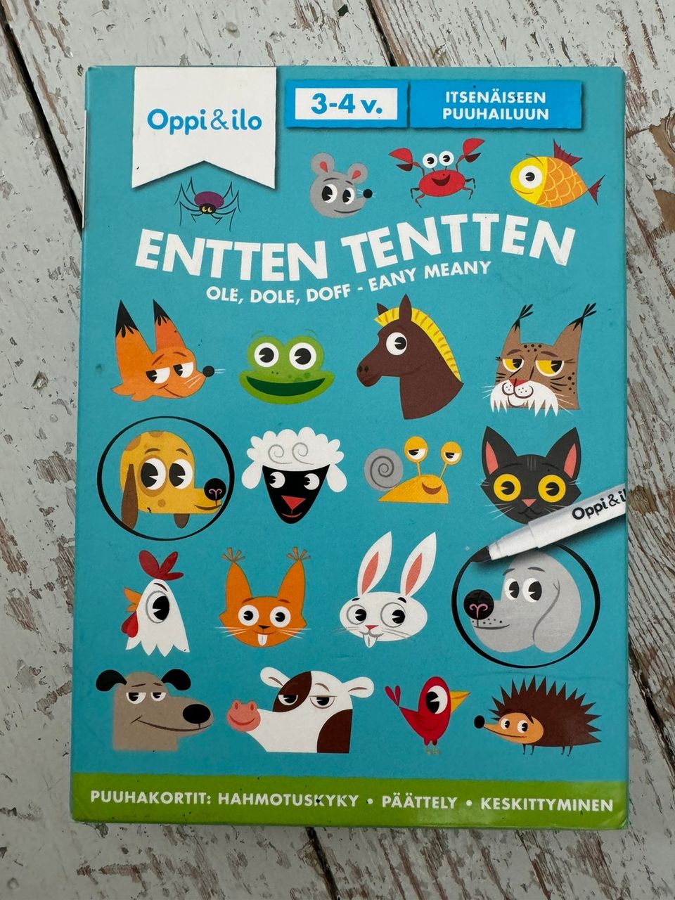 Oppi & Ilo Entten Tentten -puuhakortit 3-4 v