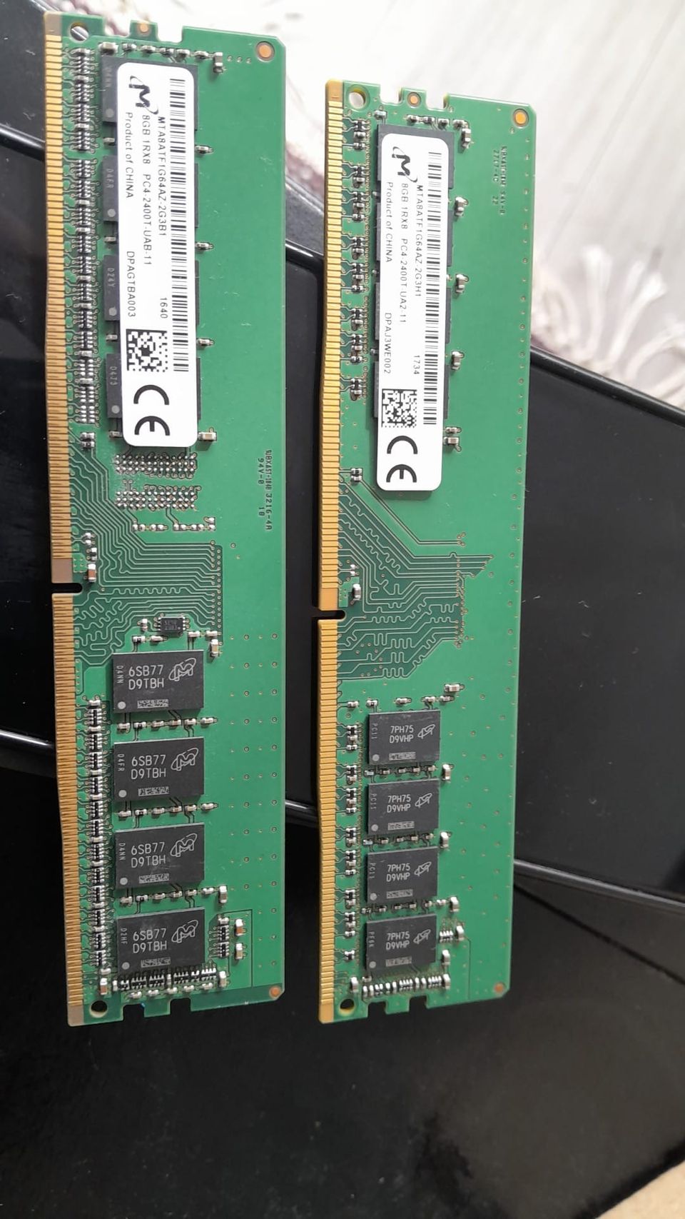 2kpl Micron 1x 8GB DDR4-2400 UDIMM PC4-19200T-U Single Rank x8 Module