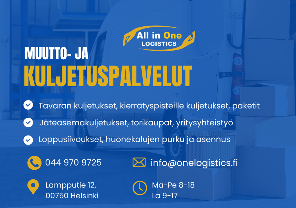 Kaikki kuljetukset pakettiautolla