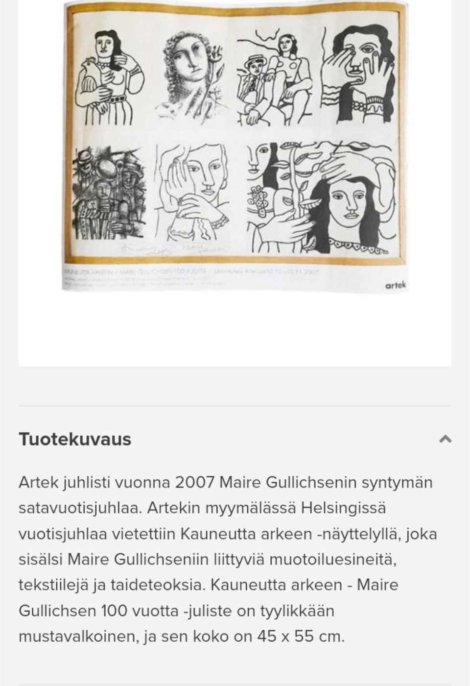 Artek juhlavuosi julistetaulu