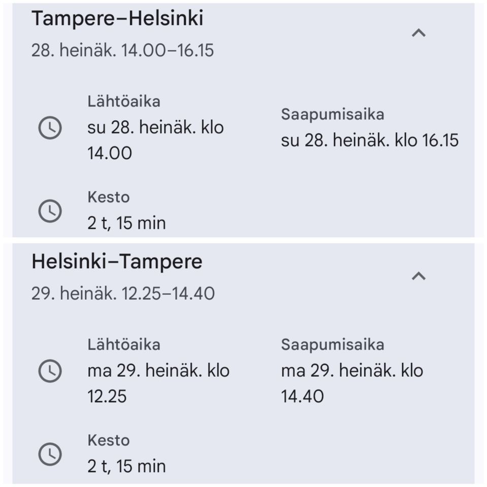 Tampere-Helsinki-Tampere