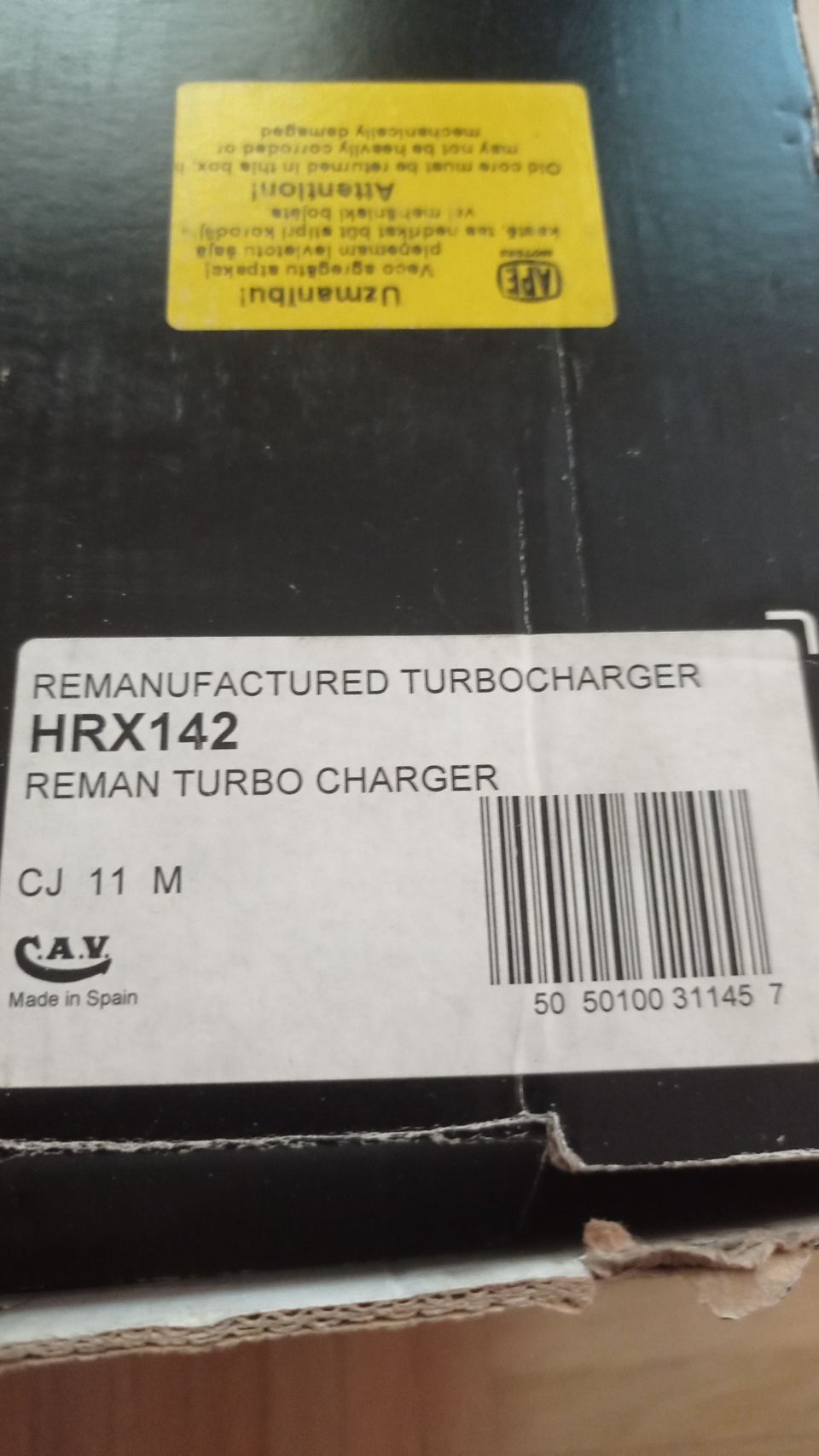 Delphi remanufactured turbo HRX 142