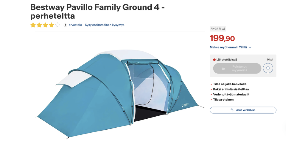 Bestway Pavillo Family Ground 4 -perheteltta