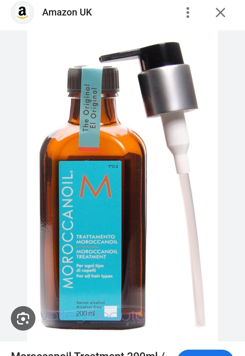 Moroccanoil hair oil pump