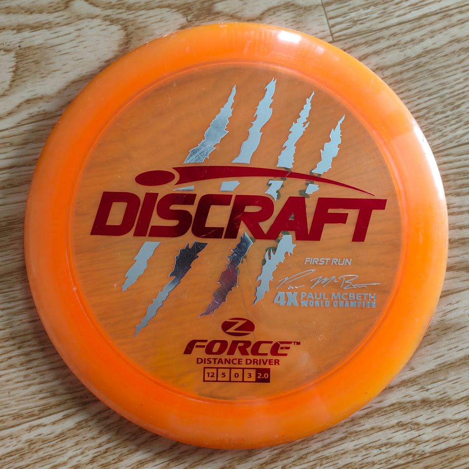 Discraft Z Force - First Run - Paul McBeth 4x World Champion Claw Stamp