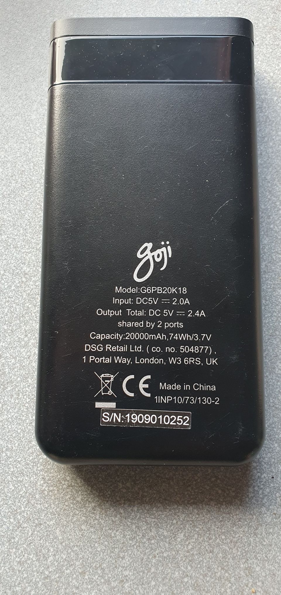 Goji 20000 mAh varavirtalähde