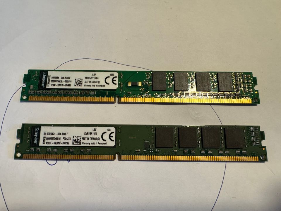 Kingston DDR3 8Gt ja DDR3 4Gt