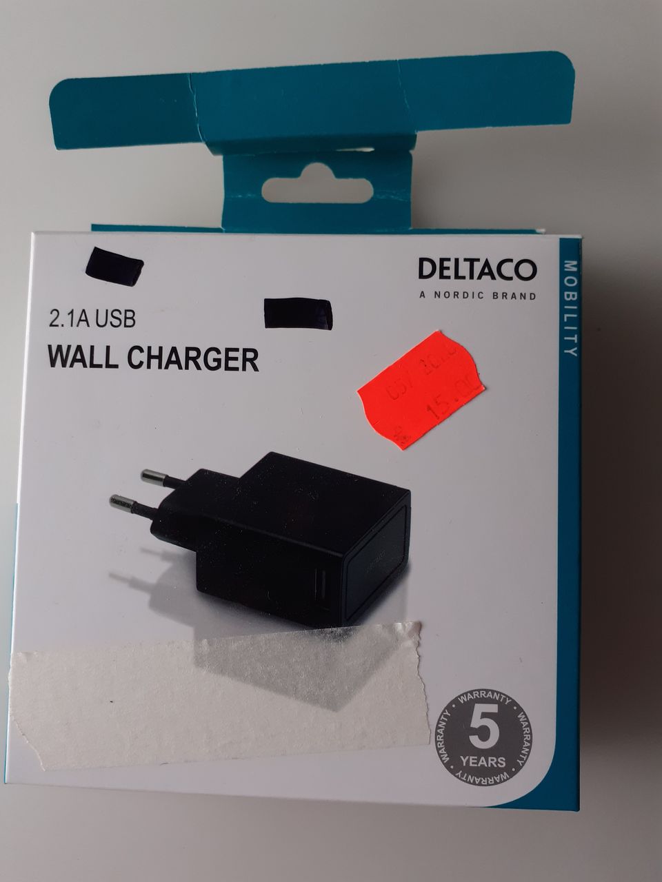 Deltaco virtasovitin 2.1A USB