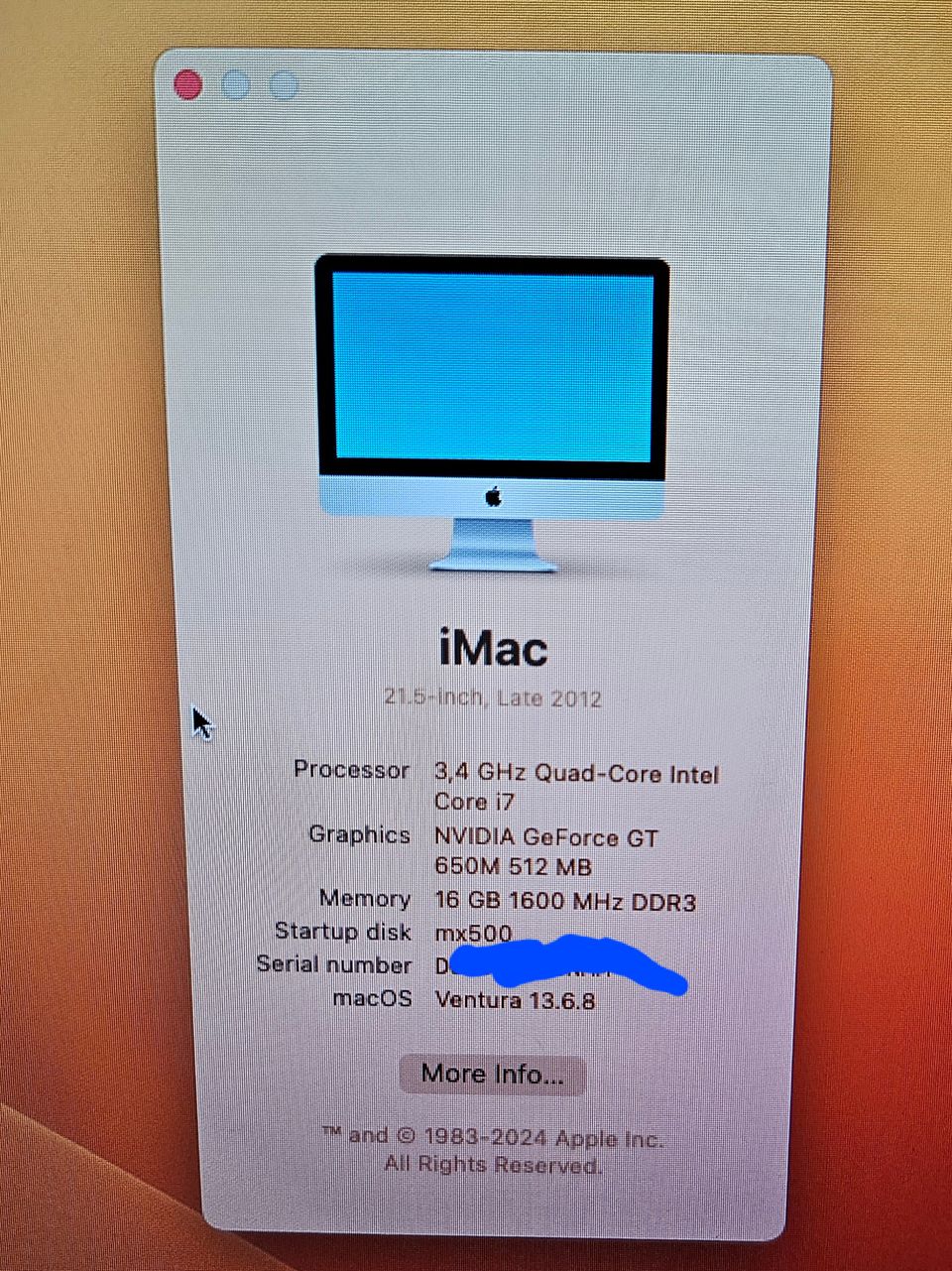 iMac 21.5" 2012