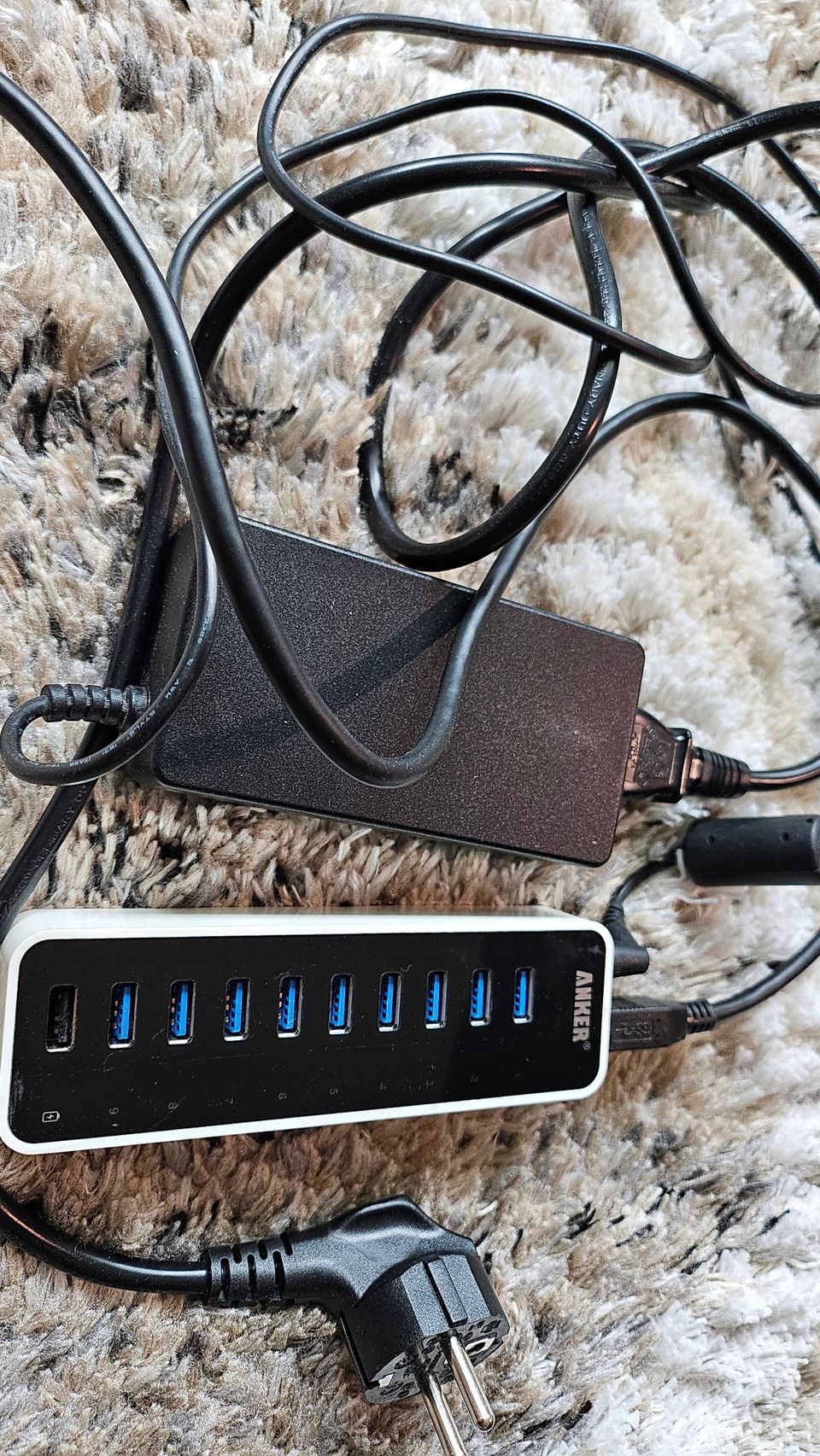 Anker 10 port usb 3.0 hub / hubi, ulkoinen virtalähde