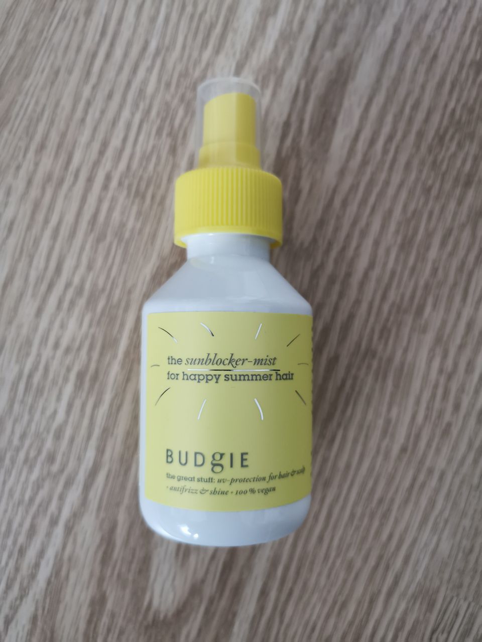 Uusi Budgie Sunblocker Mist aurinkosuojasuihke hiuksille ja päänahalle 100ml