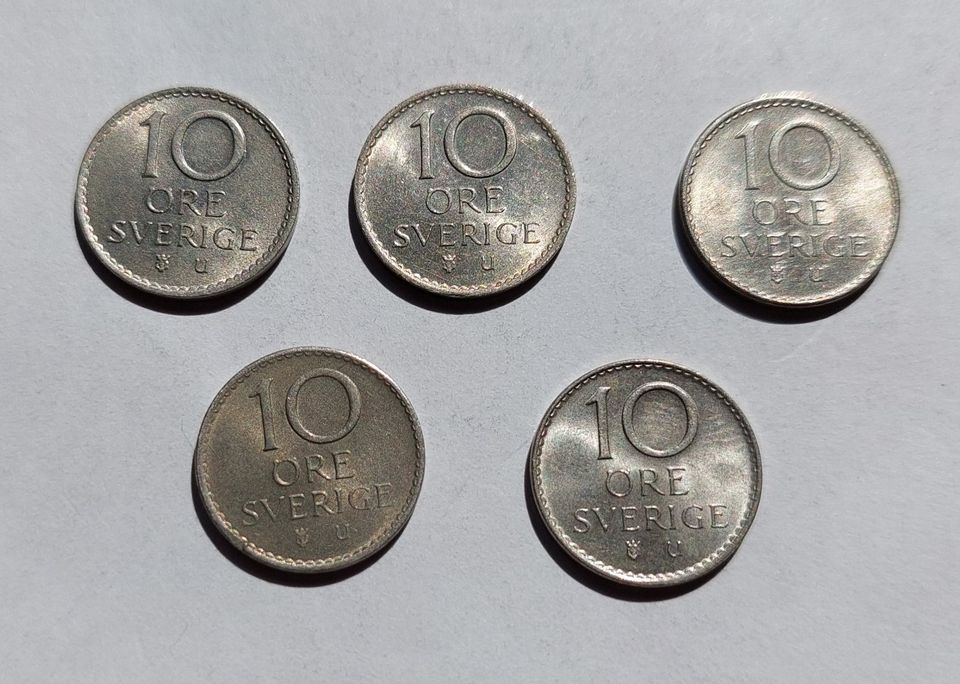 Ruotsi Sweden 10 öre 1965, 66 (2 kpl/pcs), 70, 73