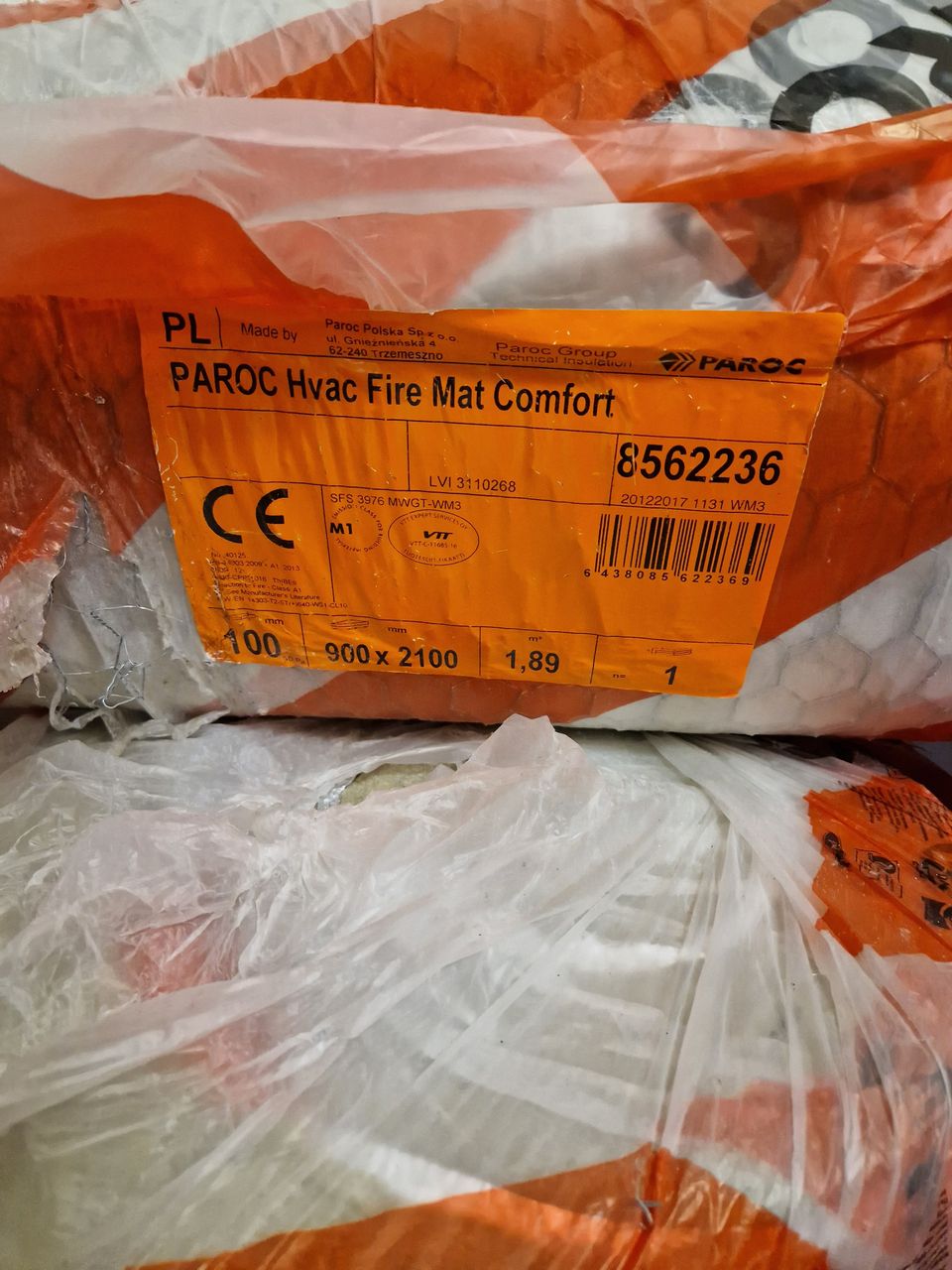 Paloverkkomatto PAROC Hvac Fire Mat Comfort 100mm