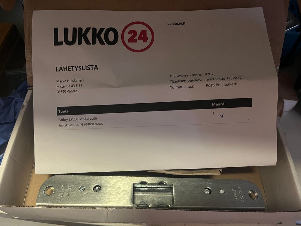 Abloy LP731 vastarauta uusi