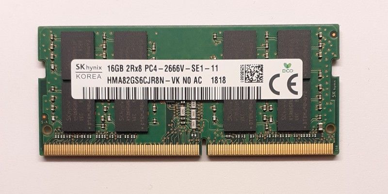 16 GB DDR4 2666V SK-Hynix SO-DIMM muistia