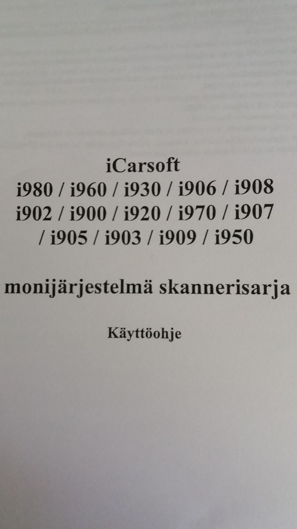 ICarsoft suomenkielinen käyttöohje